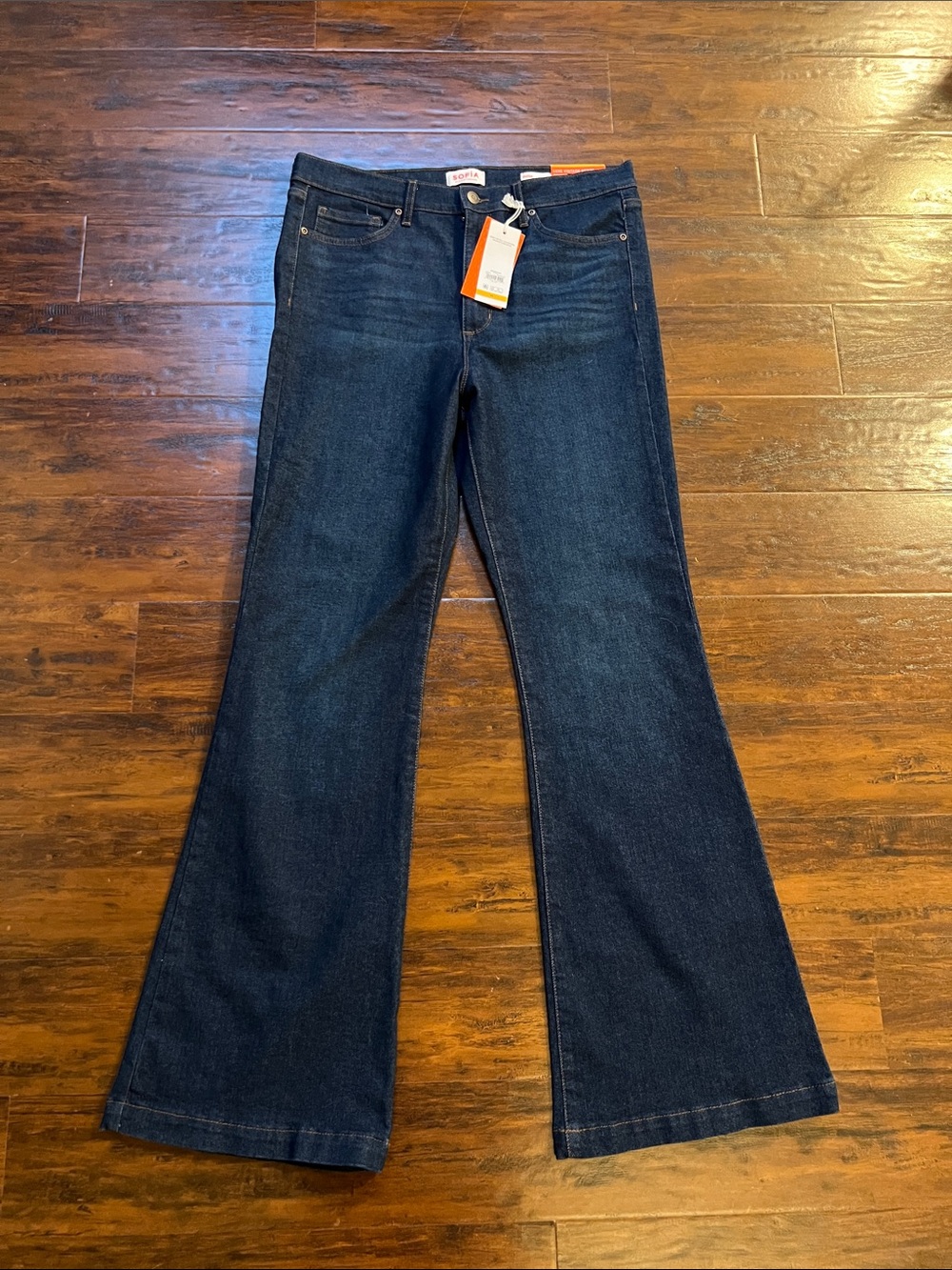 NWT Sofia by Sofia Vergara dark Melisa Cut High- Rise Flare Size 14